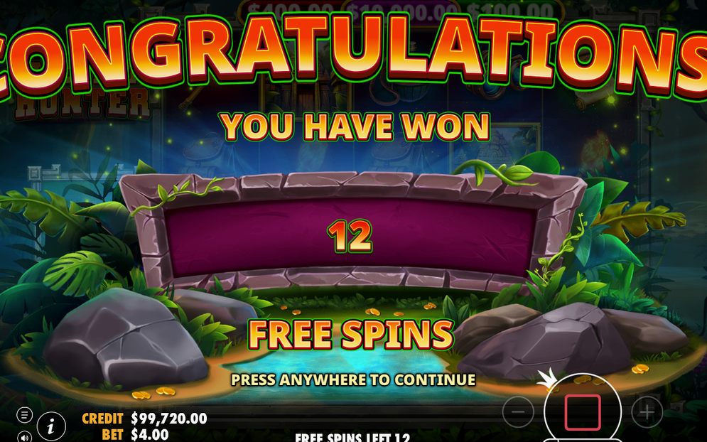 Freispielmodus mit JACKPOT-Symbol (Tiger) auf den Walzen
